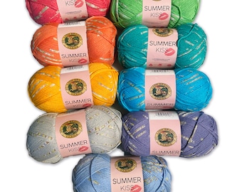 DESTASH sale! Lion Summer Kiss i-cord yarn, #4 worsted weight, 3.5oz/262 yds; cotton/polyester, light and durable, low & fast ship!