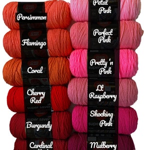 Over 55 different colors Red Heart Super Saver worsted weight yarn, each 364 yds/198g/7oz many colors quick & low-cost shipping image 4