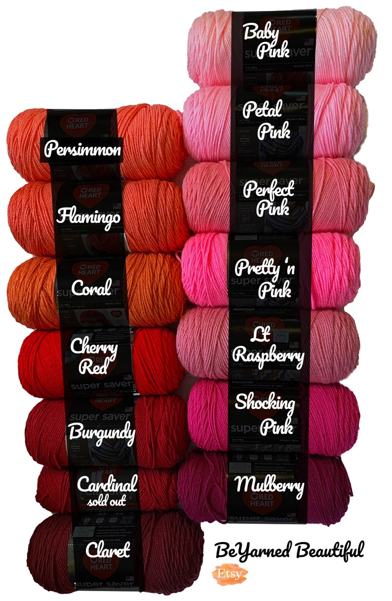 Over 55 different colors Red Heart Super Saver worsted weight yarn, each 364 yds/198g/7oz many colors quick & low-cost shipping image 4
