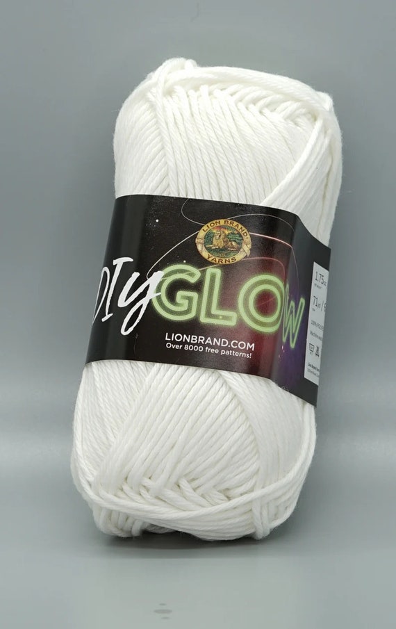 Glow in the Dark Lion DIY Glow Yarn, Natural/white in Daylight, 3 DK  Weight, Polyester, Small Ball 1.7 Oz/71 Yards, Low & Fast Ship -   Ireland