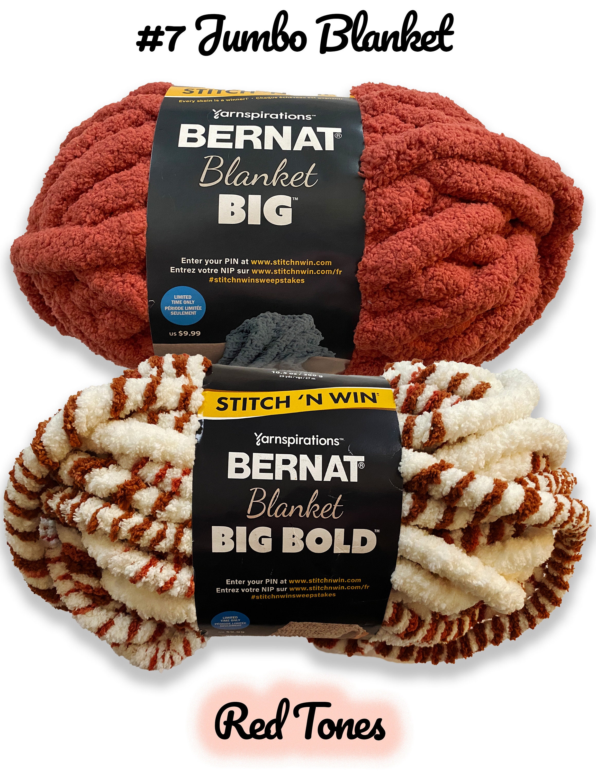  Bernat Blanket Yarn - Big Ball (10.5 oz) - 2 Pack
