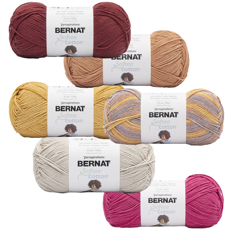 Warm Colors Bernat Softee Cotton Yarn 3 DK Weight Etsy