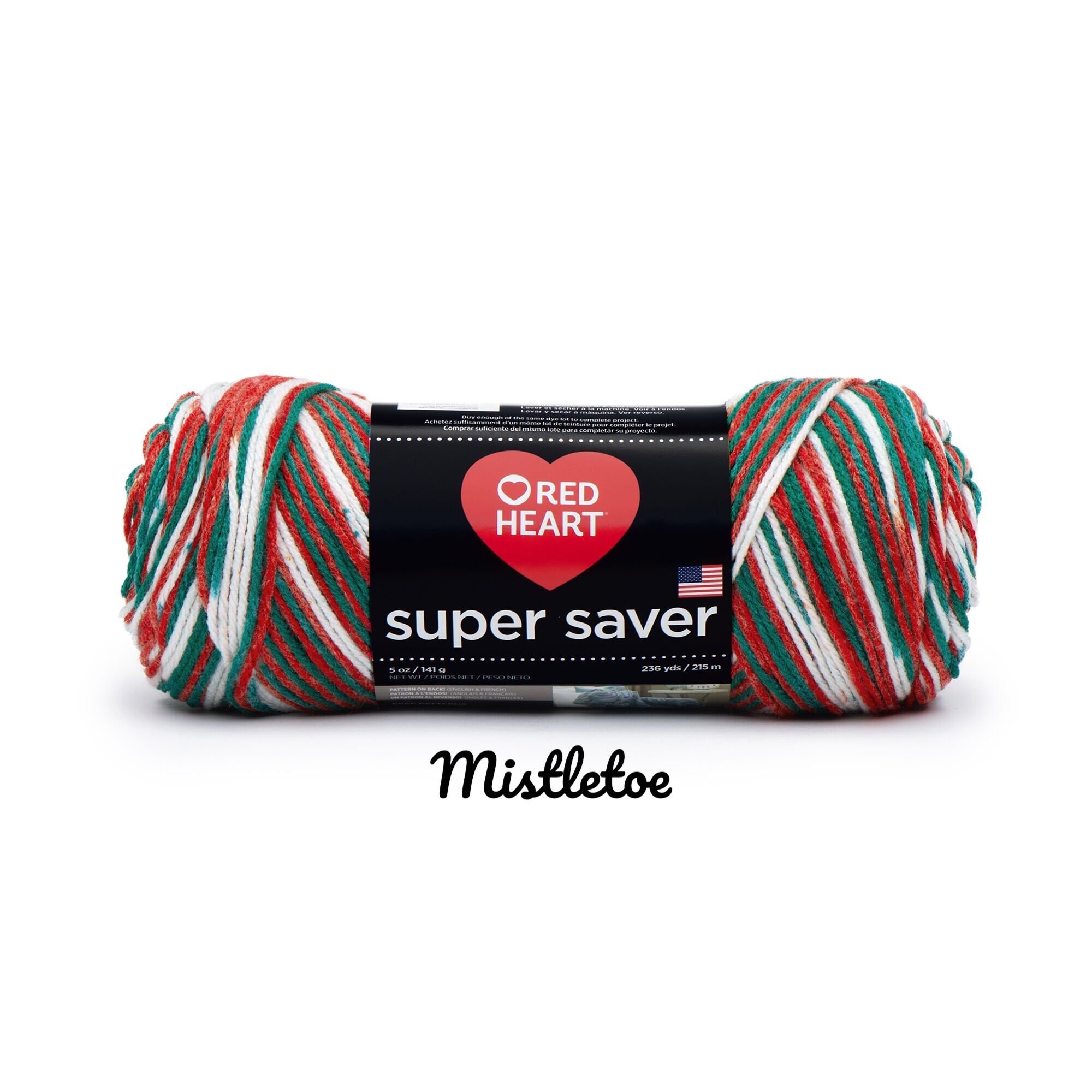 Red Heart Super Saver Color Block Medium Acrylic Multi-color Yarn, 482 yd  (4 Pack)