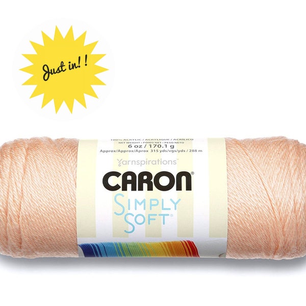 Light Country Peach, Caron Simply Soft Yarn; 6oz/315 yd worsted weight acrylic #4, hard to find, these will go fast! low & fast ship!