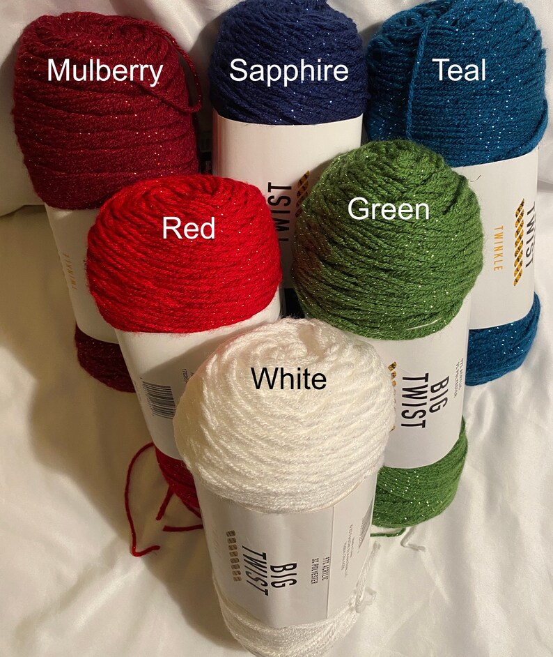 Holiday Sparkle Big Twist Twinkle Yarn Green Red White  Etsy