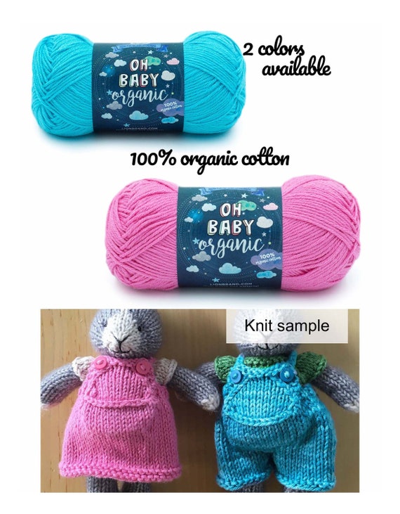 Destash Sale Lion Brand Oh Baby Organic Cotton Yarn, Turquoise or Pink, 2  Sport Weight, 100% Cotton, Soft/durable, Fast & Low Ship 