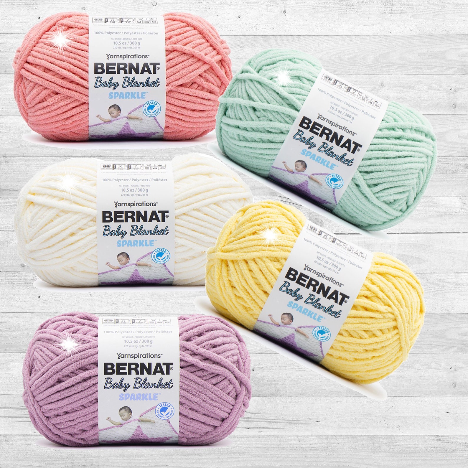 Bernat Bundle up Yarn, Bonus 8.8oz Size/478 Yds, 4 Worsted Weight,  Polyester, Ltl Leaf, Ballet, Duckling, Icy Aqua Low & Fast Ship 