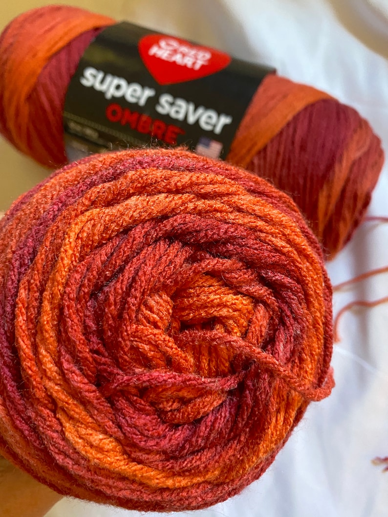 Hot Sauce new color Red Heart Super Saver Ombre Yarn Etsy