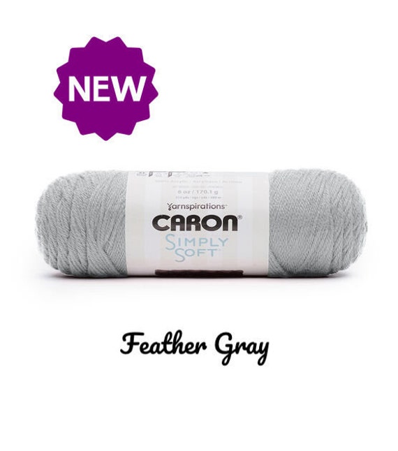 NEW Color Feather Gray, Caron Simply Soft Yarn 6oz/315 Yd Worsted Weight  Acrylic 4, Baby Soft Low & Fast Ship 