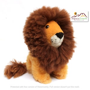 SALE 25% OFF* 100 Percent Alpaca Fur Lion Plush Very Soft and Cute Bolivian Peruvian Alpaca cozy stuffed animal