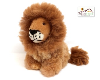 6.5-11" Fluffy Llama Fur Plush Teddy Gift Idea Lion Soft Toy from Alpaca Fleece 