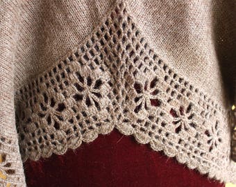 REBAJAS DE JULIO 25% DE DESCUENTO* Poncho de pura alpaca (hilo 100% alpaca) poncho tipo capa, chal de invierno y otoño, ligero y cálido en colores naturales.