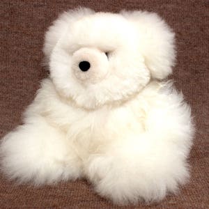 SALE 25% OFF 100 Percent Baby Alpaca Fur Teddy Bear Plush Very Soft and Cute Bolivian Peruvian Alpaca cozy stuffed animal image 2