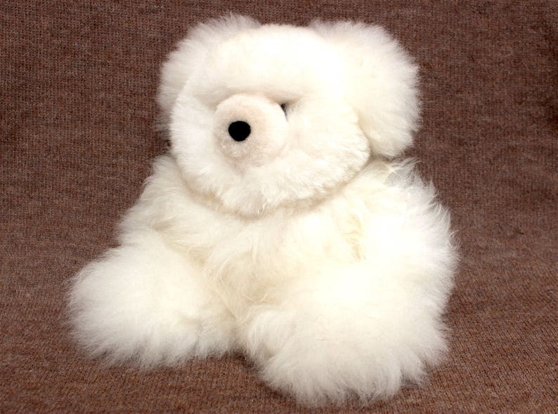 SALE 25% OFF 100 Percent Baby Alpaca Fur Teddy Bear Plush Very Soft and Cute Bolivian Peruvian Alpaca cozy stuffed animal image 2