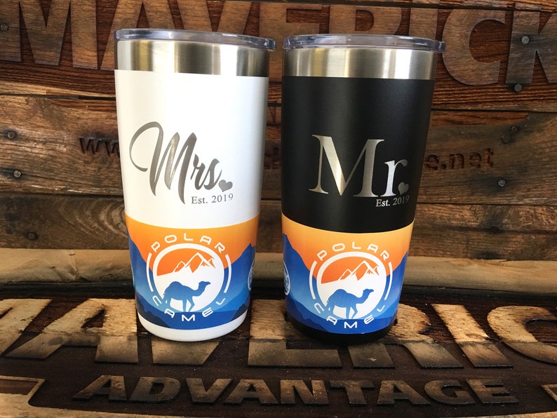 Set of 2 20oz Insulated MR. & Mrs. Travel Mug l Etsy