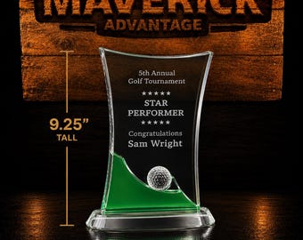 Personalized Golf Trophy - Custom Engraved - Company Logos