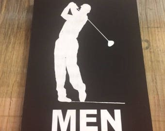 Men&#39;s Golf Restroom Sign / Restroom Sign / Men&#39;s Restroom / Golf