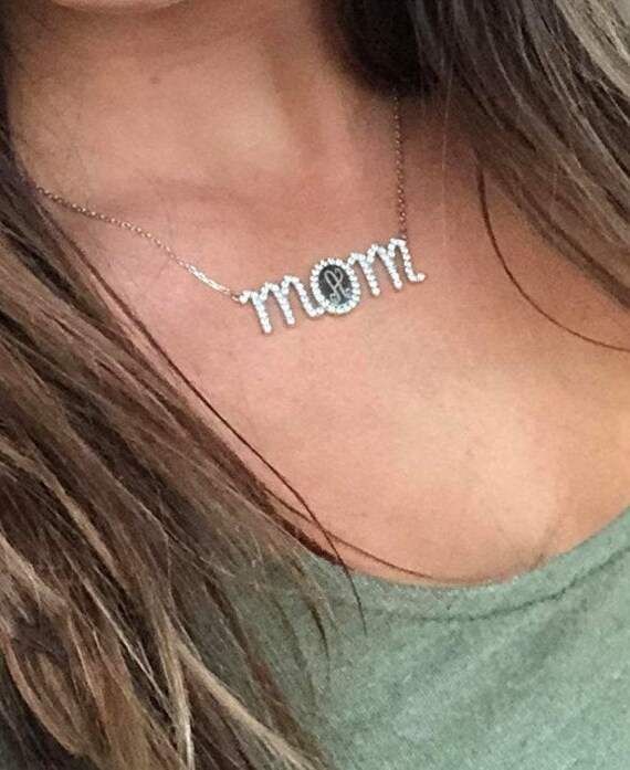 Monogram Necklace Monogram Mom Necklace 