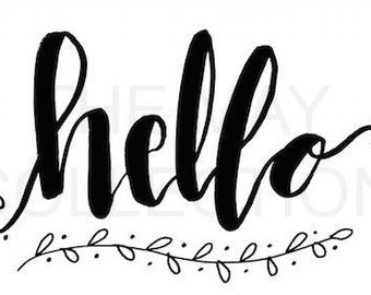 Hallo - beschriftete Hand Digital Image-Paket - .svg .jpg .png .psd AI