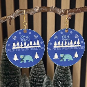 Polar Bear Christmas Earrings