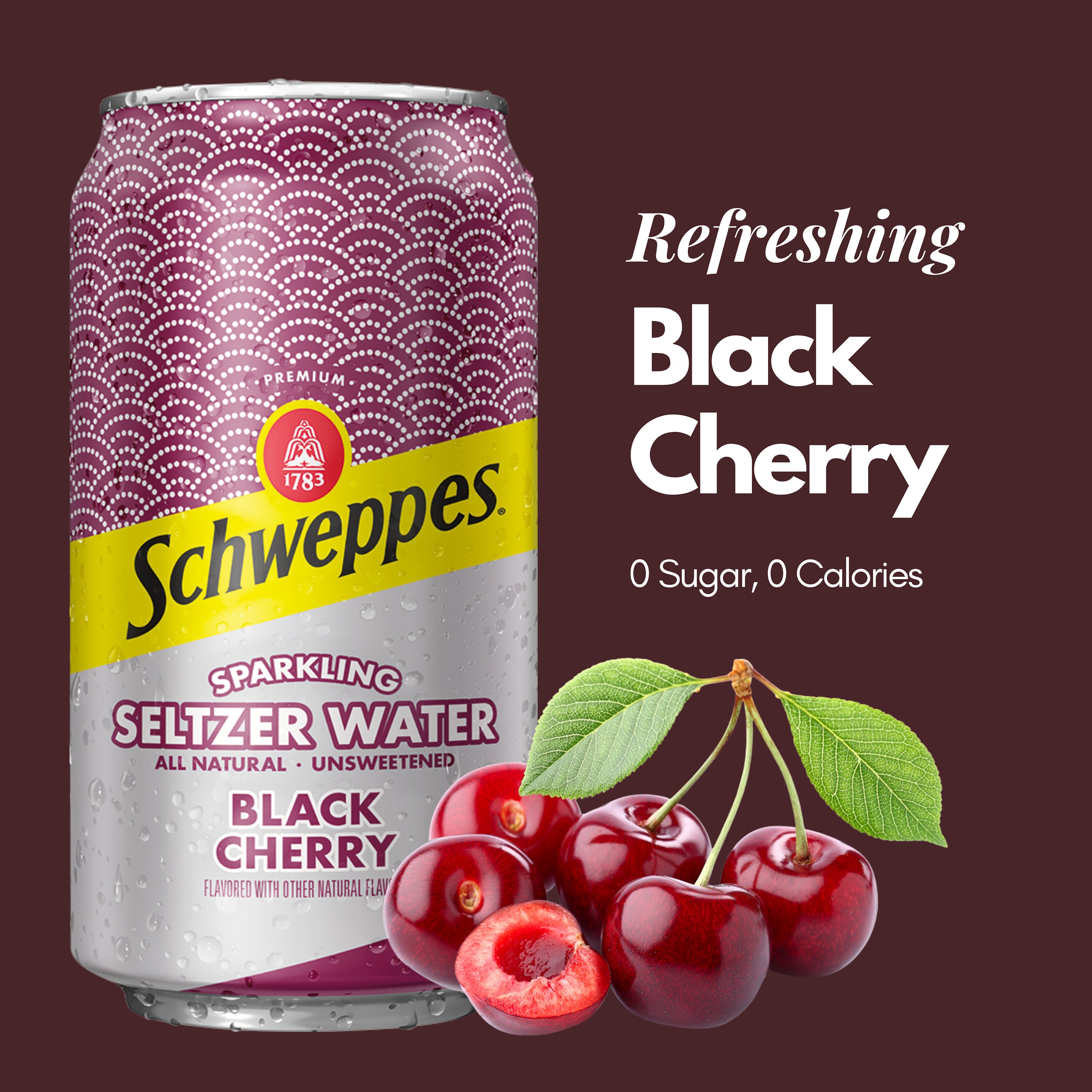 Schweppes Black Cherry Sparkling Seltzer Water 24 12oz Cans Etsy