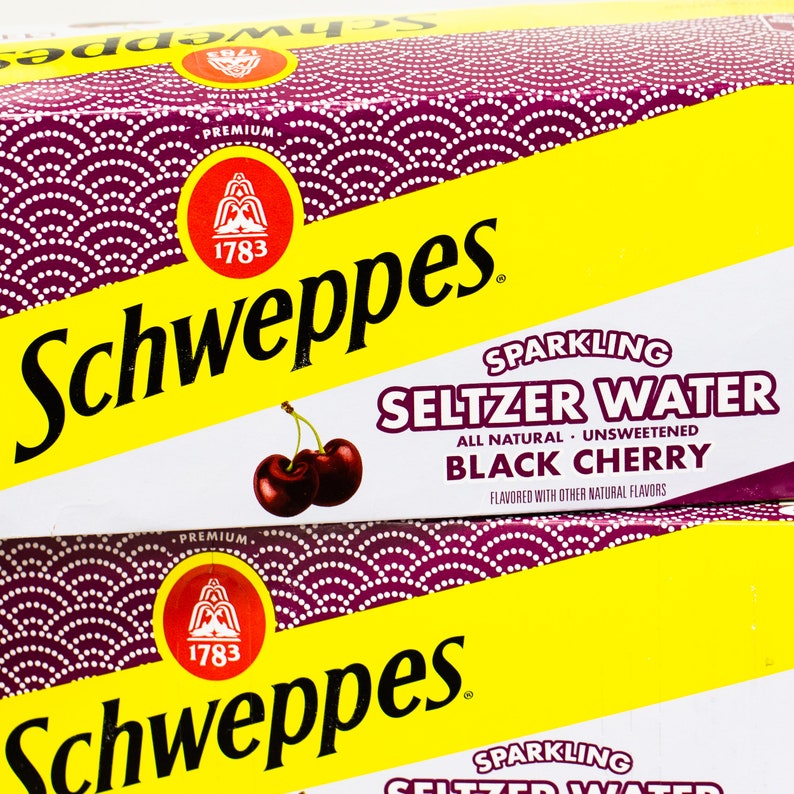 Schweppes Black Cherry Sparkling Seltzer Water 24 12oz Cans Etsy