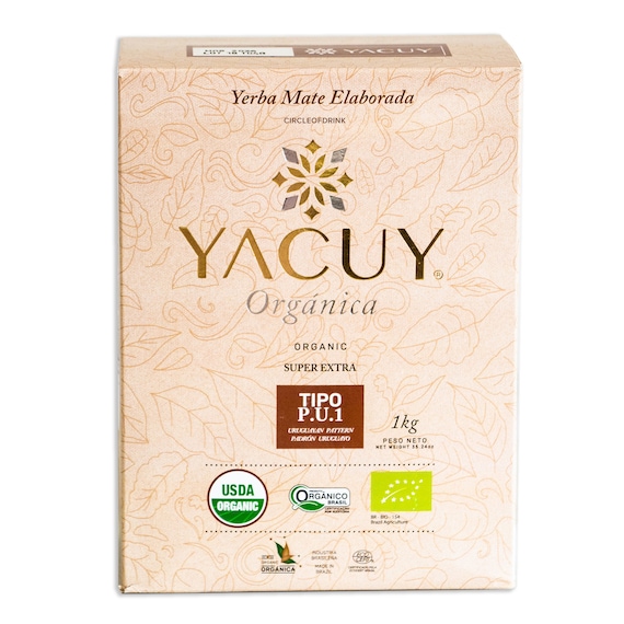 Yacuy Super Extra Organic Brazilian Yerba Mate 1kg, 2.2lbs Vacuum Sealed  Fresh 