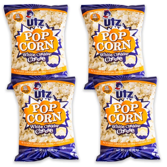 Utz White Cheddar Cheese Popcorn 4 2.5oz Bags Real Etsy