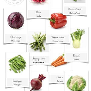 54 fiches légumes imprimables et modifiables PDF activités multiples français