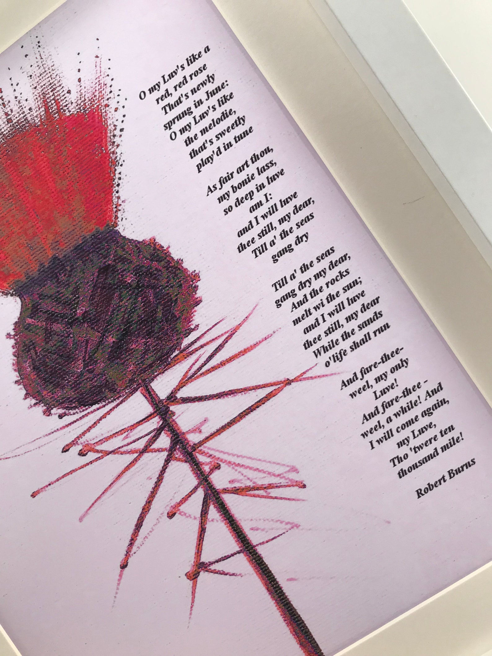 Scottish Thistle Print Scottish Thistle Robert Burns Poem Etsy