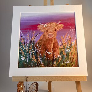 Highland Cow Art Print: 'Mirren' Scottish Coo Painting image 7