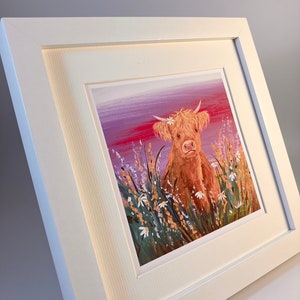 Highland Cow Art Print: 'Mirren' Scottish Coo Painting image 4