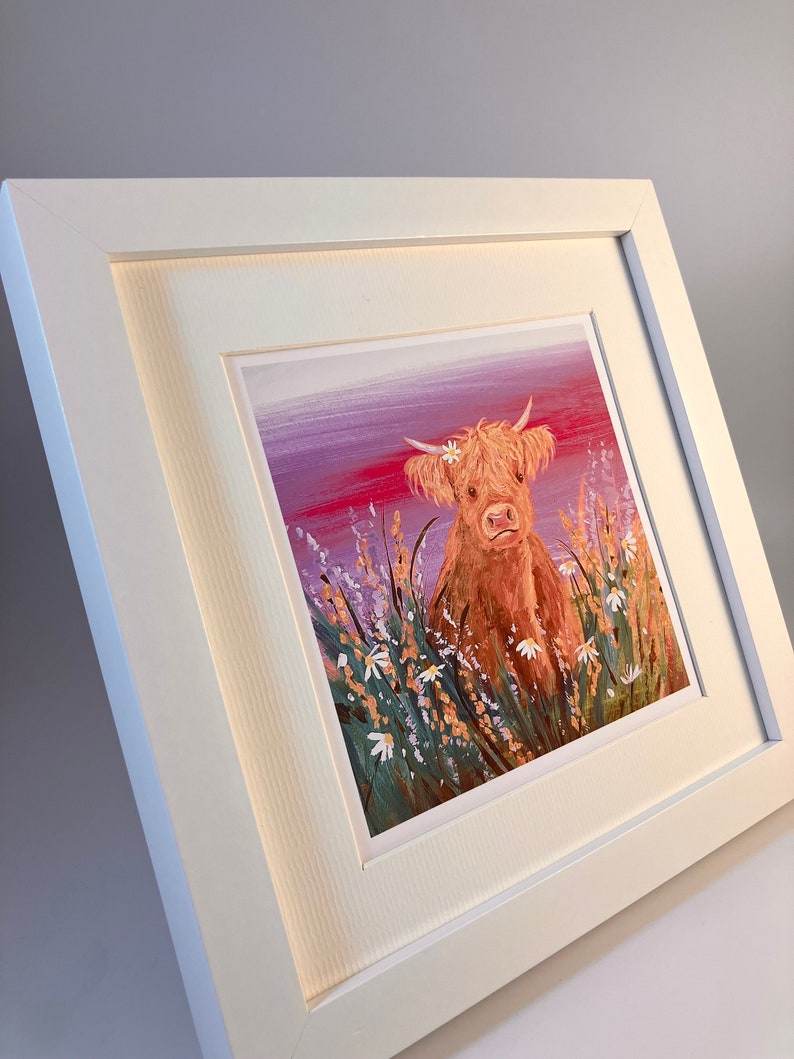 Highland Cow Art Print: 'Mirren' Scottish Coo Painting image 4
