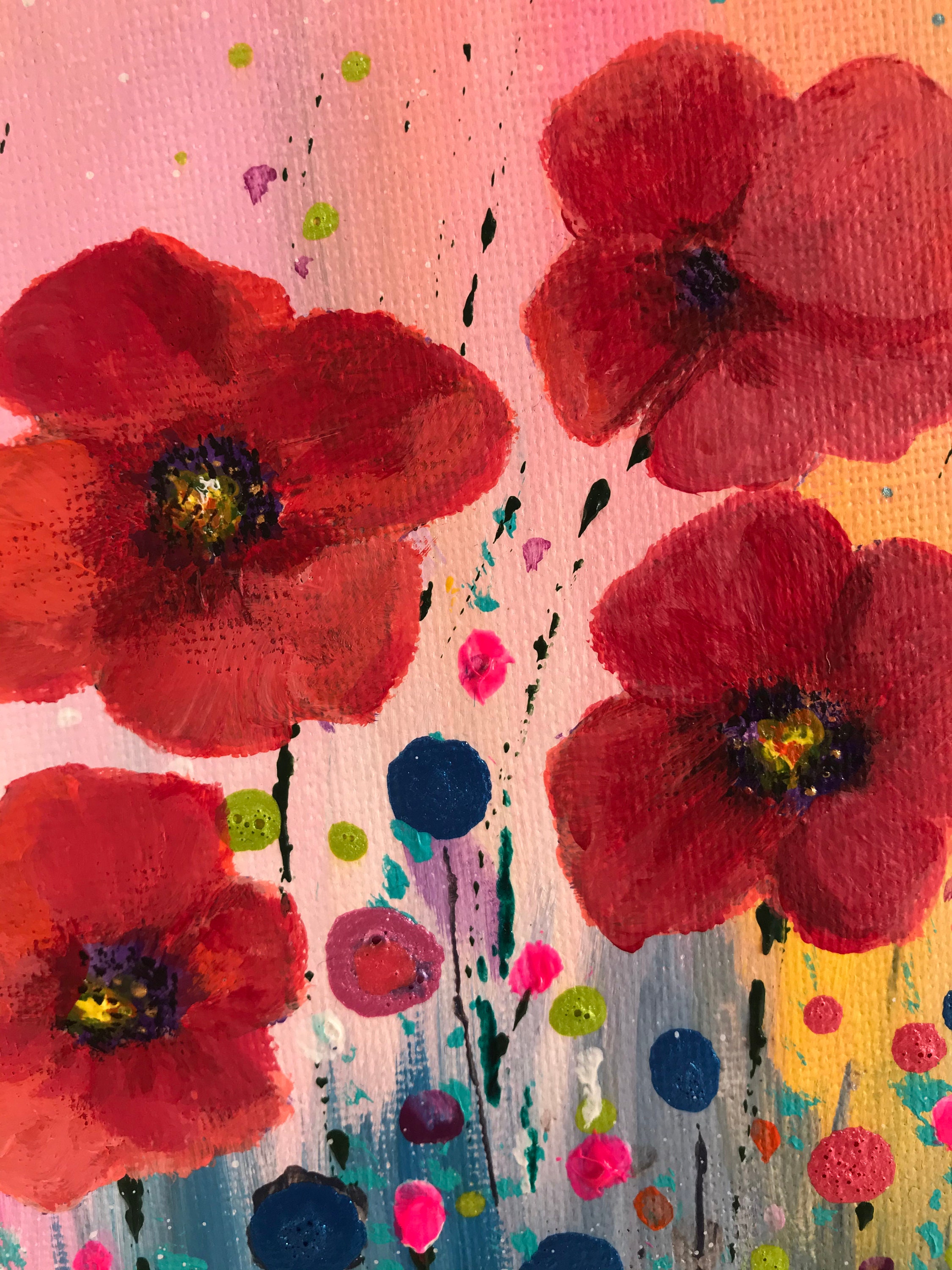 Poppies painting Poppies wall art Poppies artwork Flower | Etsy