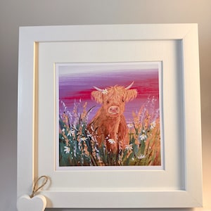 Highland Cow Art Print: 'Mirren' Scottish Coo Painting image 5
