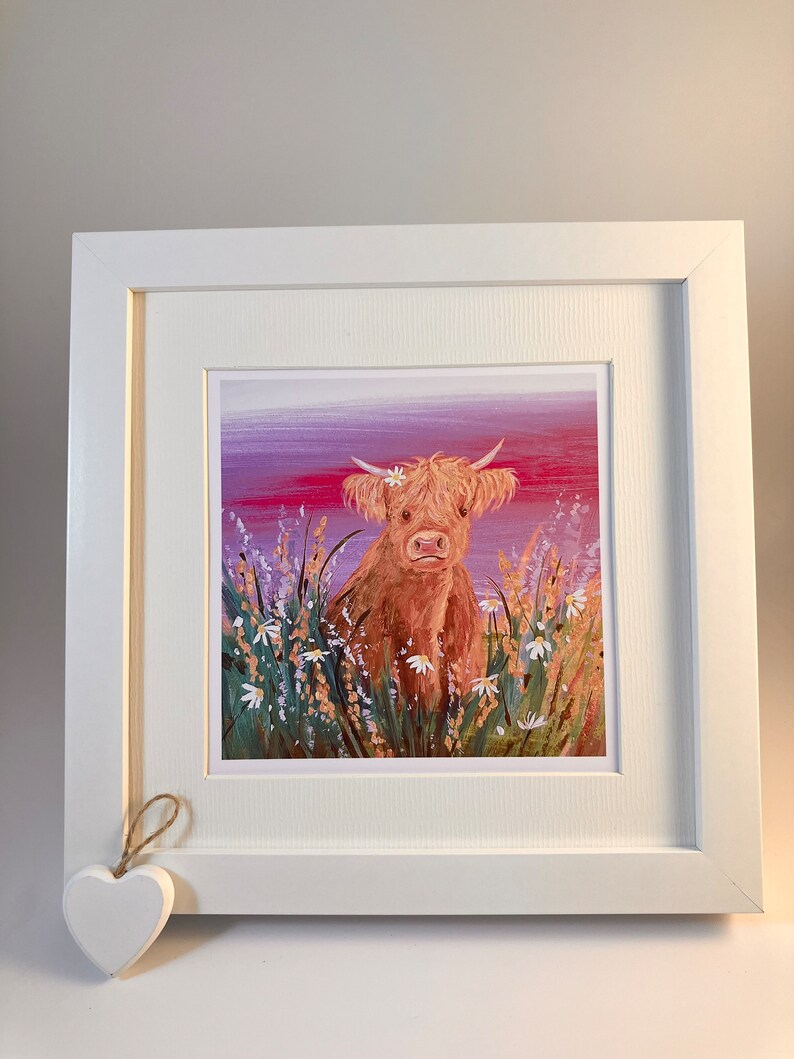 Highland Cow Art Print: 'Mirren' Scottish Coo Painting image 5