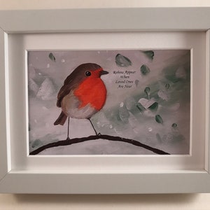 Robin print in frame, Robins Appear When Loved Ones Are Near print, Robin redbreast art print, Robin gift, Robin picture, Bird lover gift
