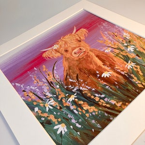 Highland Cow Art Print: 'Mirren' Scottish Coo Painting image 6