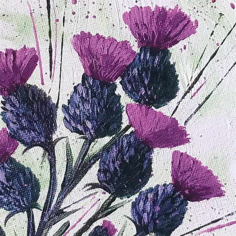 Scottish thistle art print Contemporary Scottish thistle wall Etsy