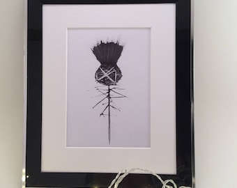 Scottish Thistle print - Black & White print - Scottish Decor, Scottish Wedding gift, Thistle print, Scottish gift, Scotland art print