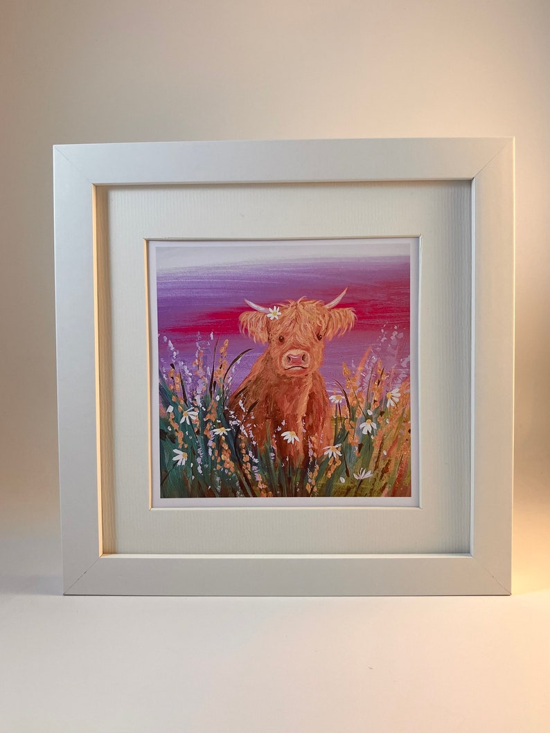 Highland Cow Art Print: 'Mirren' Scottish Coo Painting image 9