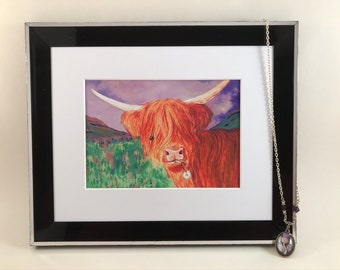 Highland Cow Print - Highland cow Art - Highland Cow painting - Scottish Highland Cow - Highland coo painting - Scottish Cow print - Cow art