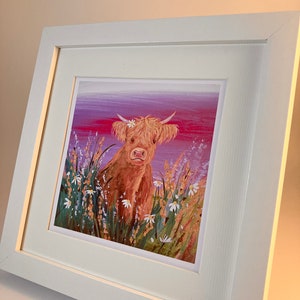 Highland Cow Art Print: 'Mirren' Scottish Coo Painting image 8