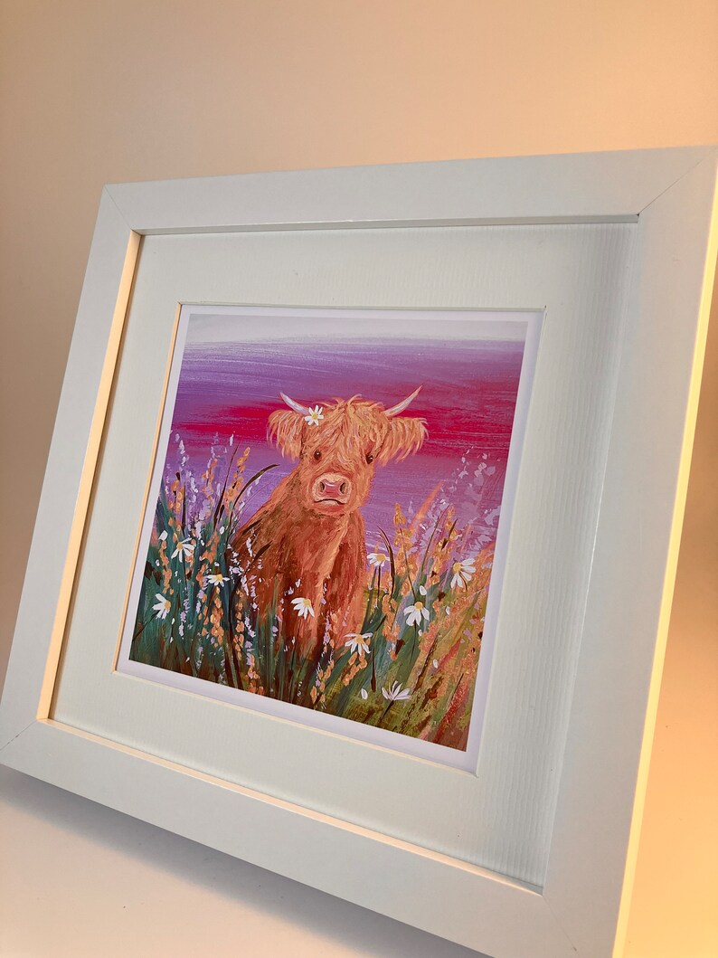 Highland Cow Art Print: 'Mirren' Scottish Coo Painting image 8