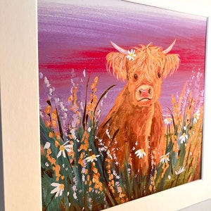Highland Cow Art Print: 'Mirren' Scottish Coo Painting image 10