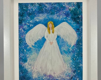 Angel art print, Angel wings, Guardian Angel art print, Angel gift, Gift of caring, Spiritual gift, Angel wall decor, Angel picture