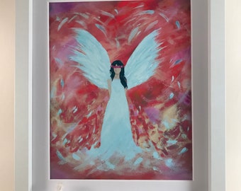 Angel art print, Angel wings, Guardian Angel art print, Angel gift, Gift of caring, Spiritual gift, Angel wall decor, Angel picture