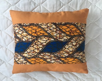 Yellow and Blue Decorative African Throw Pillow