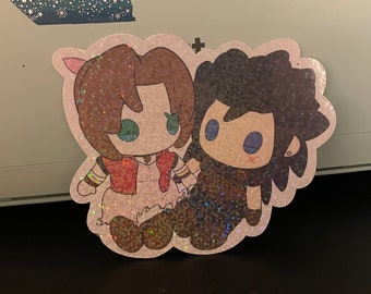 Final Fantasy VII FF7 Chibi Zerith Aerith Gainsborough Zack Fair Sticker