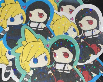 Final Fantasy VII FF7 Chibi Cloti Cloud Strife Tifa Lockhart Sticker